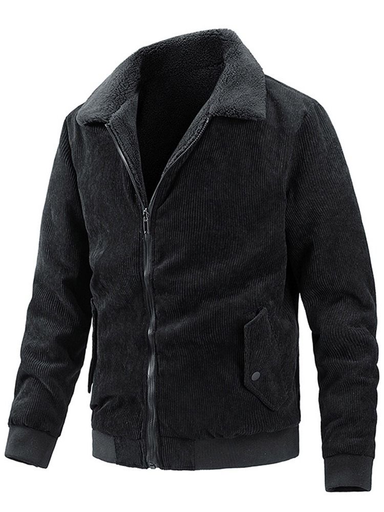 Tjock Vanlig Lapel Mode Höstjacka