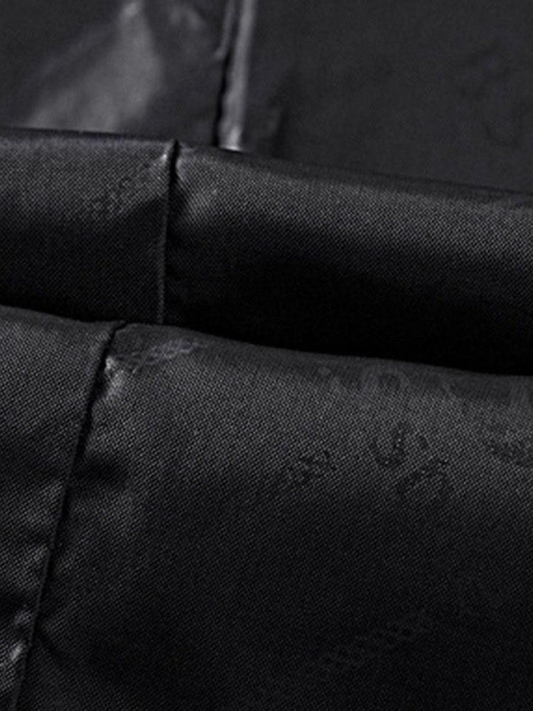 Vanlig Lapel Casual Enkelknäppt Läderjacka För Män
