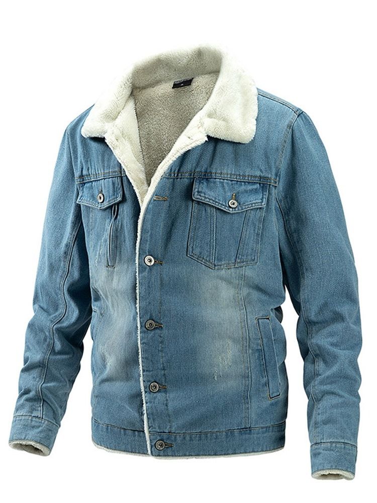 Vanlig Lapel Patchwork Höst Slimmad Jacka