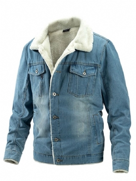 Vanlig Lapel Patchwork Höst Slimmad Jacka