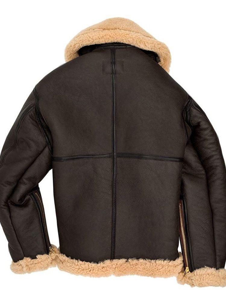 Vanlig Lapel Standard Slim England Läderjacka