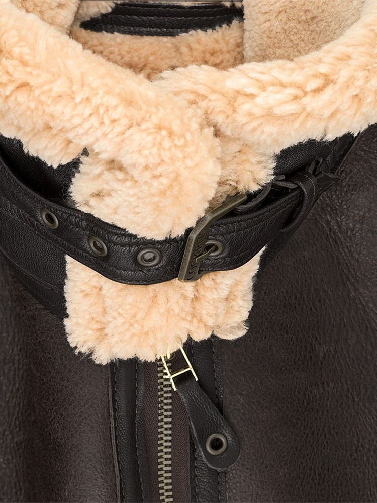 Vanlig Lapel Standard Slim England Läderjacka