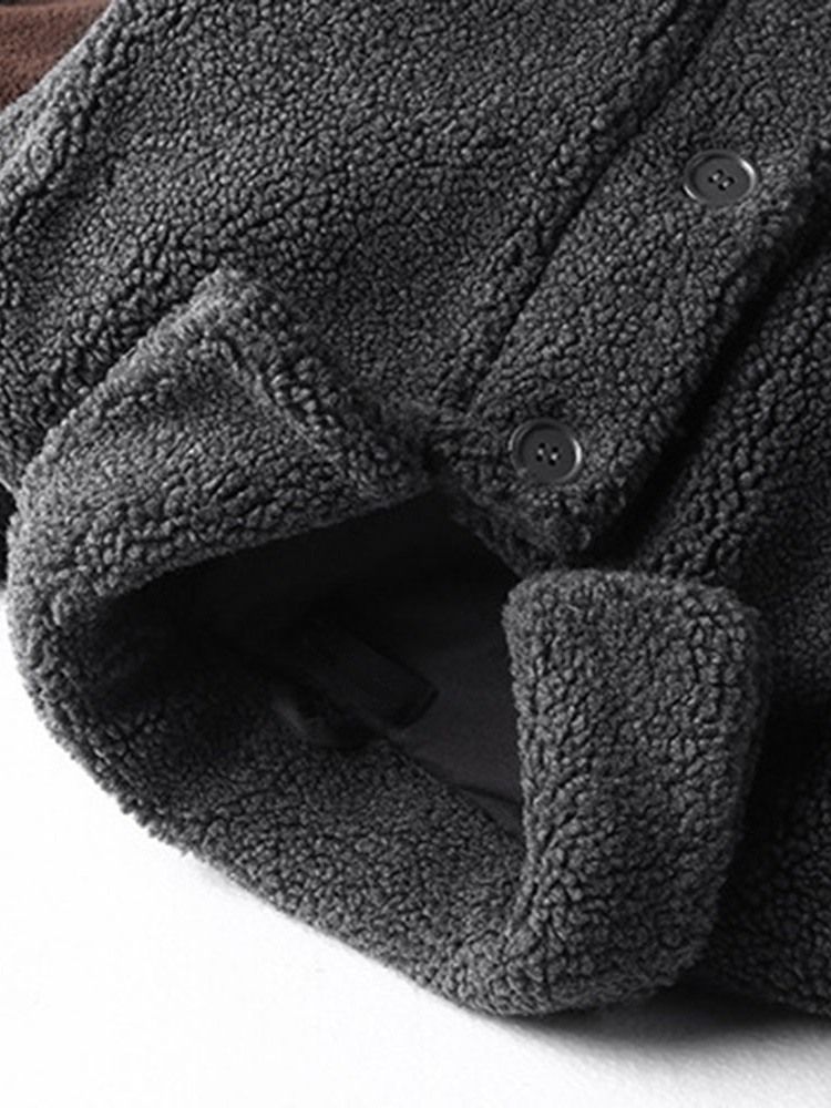 Vanlig Lapel Tjock Vinter Slimmad Jacka
