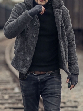 Vanlig Lapel Tjock Vinter Slimmad Jacka