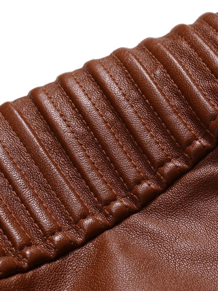 Vanlig Standard Stativkrage Slim Dragkedja Skinnjacka