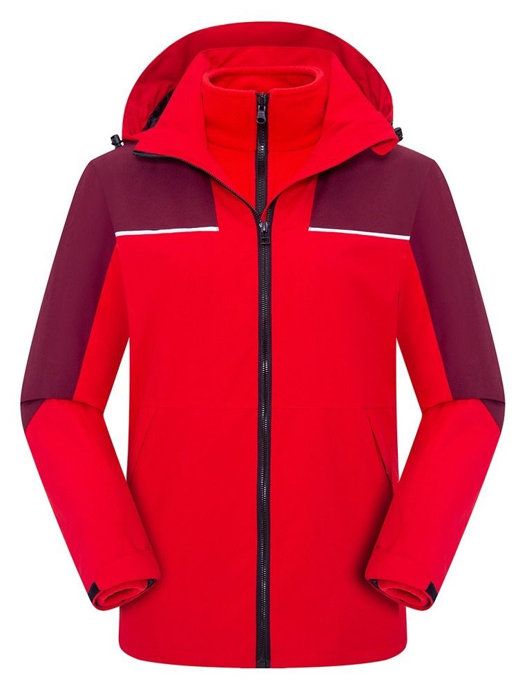 Vattentät Patchwork Polyester Fotvandring Unisex Tvådelade Kostym Toppar