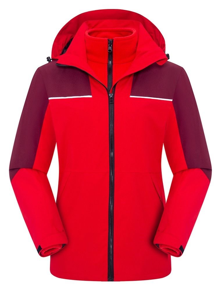 Vattentät Patchwork Polyester Fotvandring Unisex Tvådelade Kostym Toppar