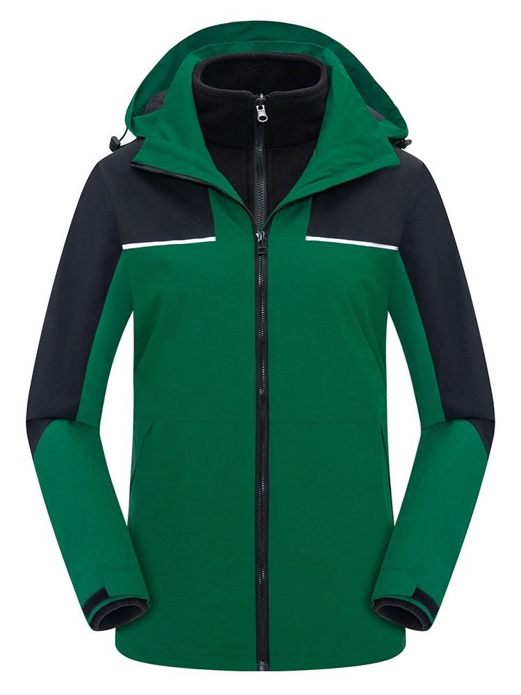 Vattentät Patchwork Polyester Fotvandring Unisex Tvådelade Kostym Toppar