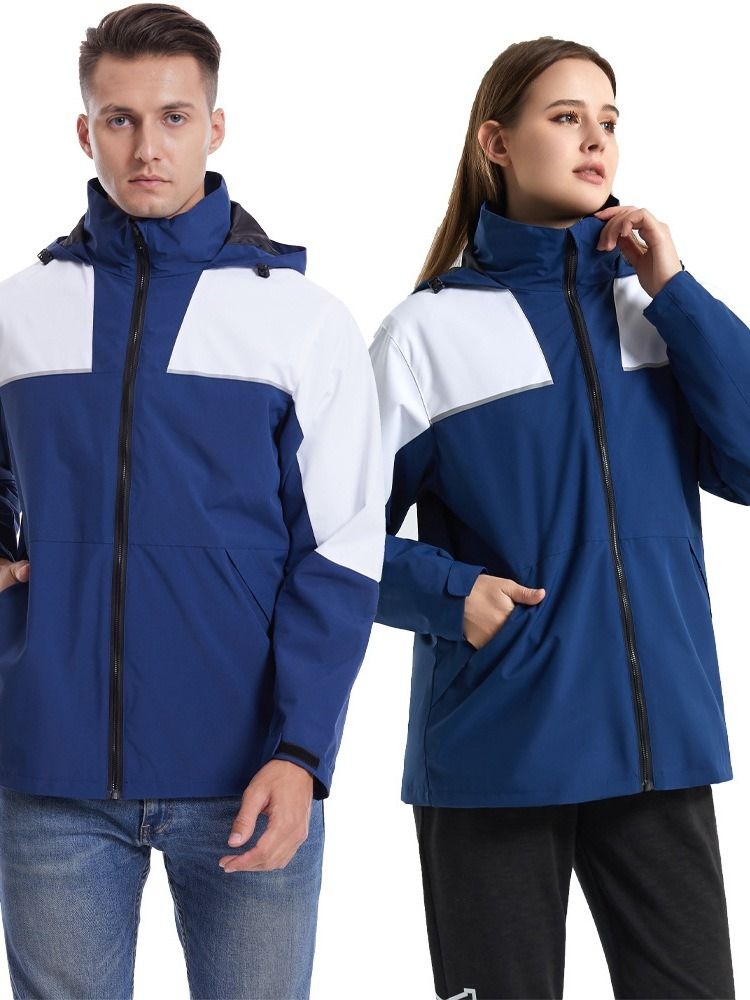 Vattentät Patchwork Polyester Fotvandring Unisex Tvådelade Kostym Toppar