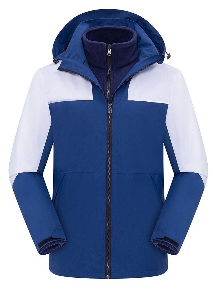 Vattentät Patchwork Polyester Fotvandring Unisex Tvådelade Kostym Toppar