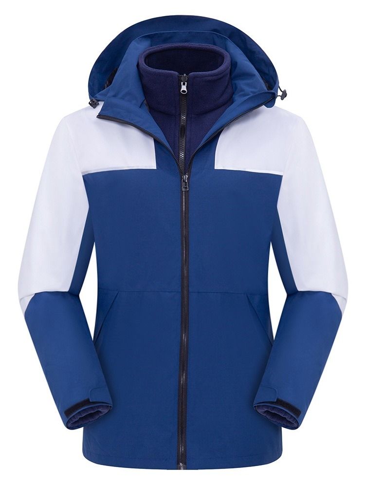 Vattentät Patchwork Polyester Fotvandring Unisex Tvådelade Kostym Toppar