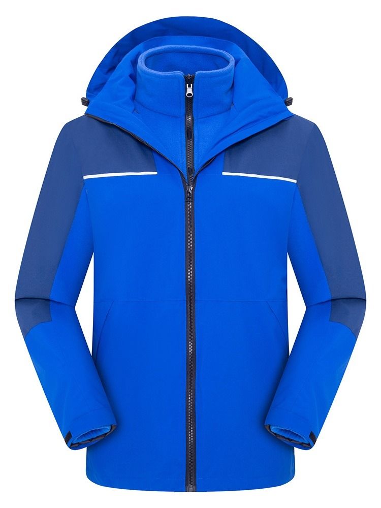 Vattentät Patchwork Polyester Fotvandring Unisex Tvådelade Kostym Toppar