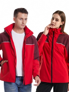 Vattentät Patchwork Polyester Fotvandring Unisex Tvådelade Kostym Toppar
