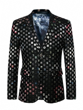 Vogue Party Qaulity Print Blazer För Män