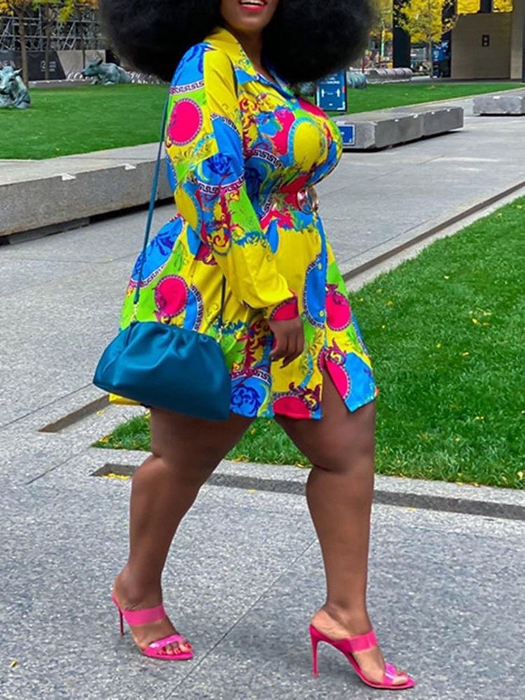 Blommiga Shorts Med Knappar Enkelknäppta Damer I Två Delar Short Set Plus Size