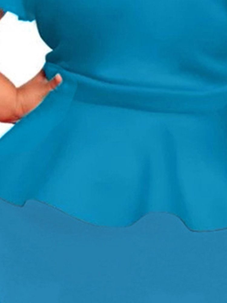 Bowknot Kortärmad Mid-Kalf Enkel Klänning