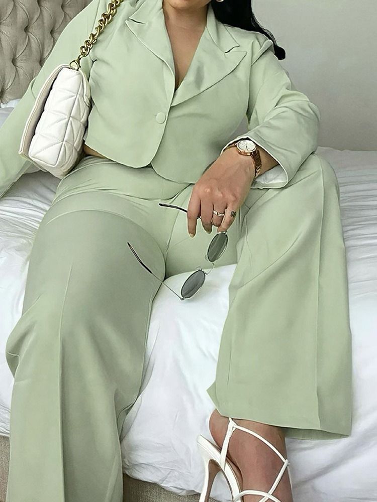 Byxor Mode Hellängd Långärmad Damkostym Plus Size