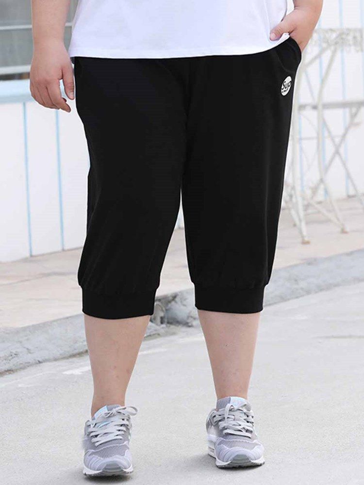 Damfickor i plusstorlek Letter Mid-Calf Yoga Byxor