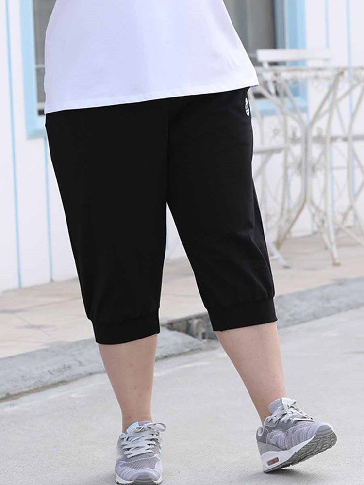 Damfickor i plusstorlek Letter Mid-Calf Yoga Byxor