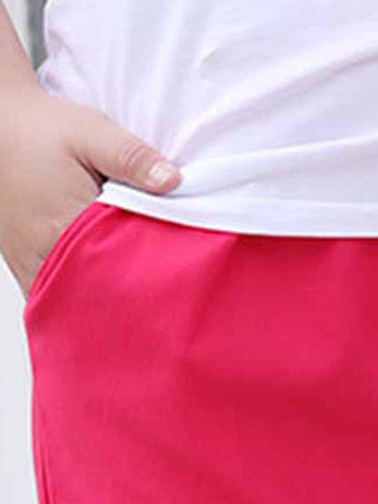 Damfickor I Stora Storlekar Solida Shorts Sommarsportbyxor