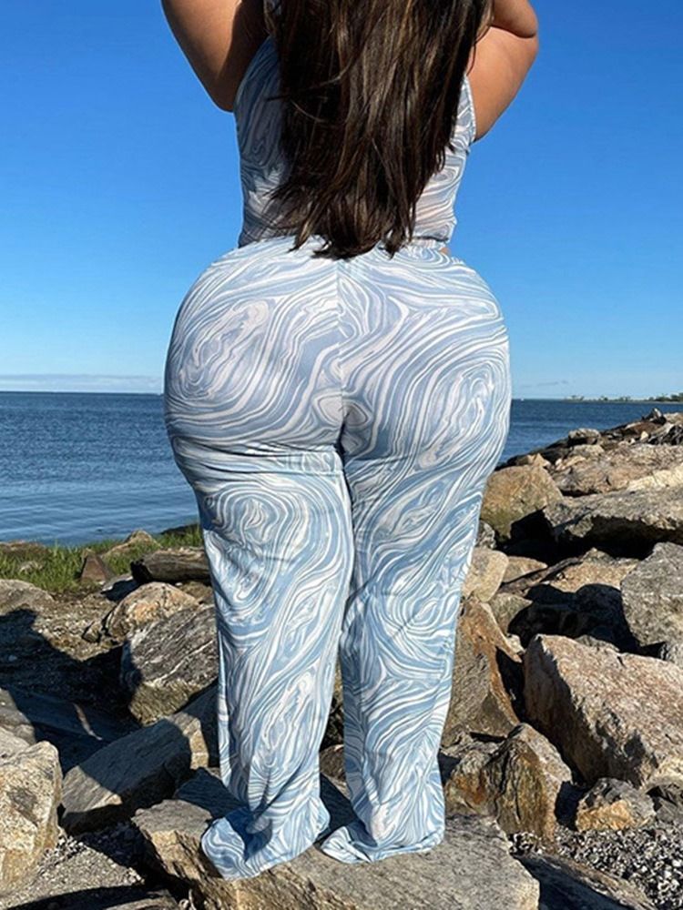 Fashion Hollow Pants Pullover Tvådelad Set