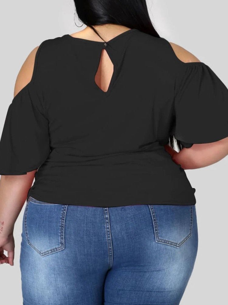 Kortärmad Vanlig Standard Casual T-Shirt För Kvinnor