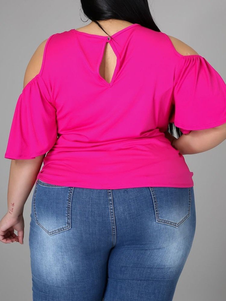 Kortärmad Vanlig Standard Casual T-Shirt För Kvinnor