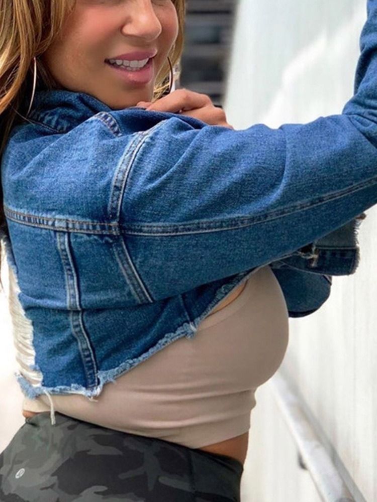 Långärmad Lös Enkelknäppt Sommarjacka Plus Size
