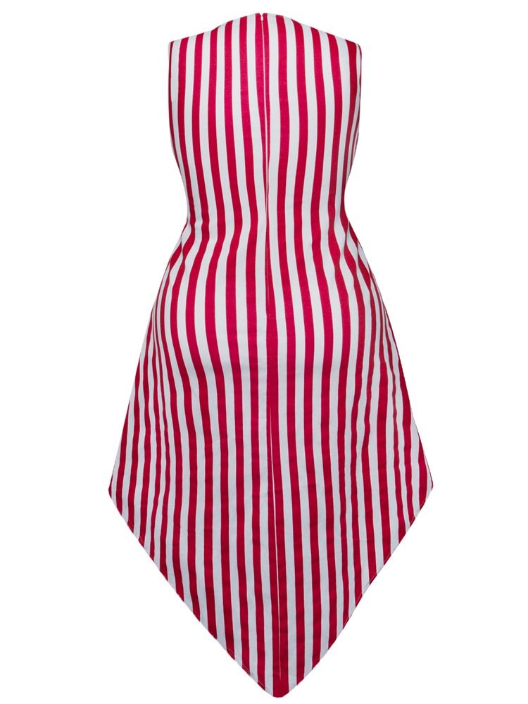 Plus Size Ärmlös Rundhalsad Asymmetrisk Pulloverklänning