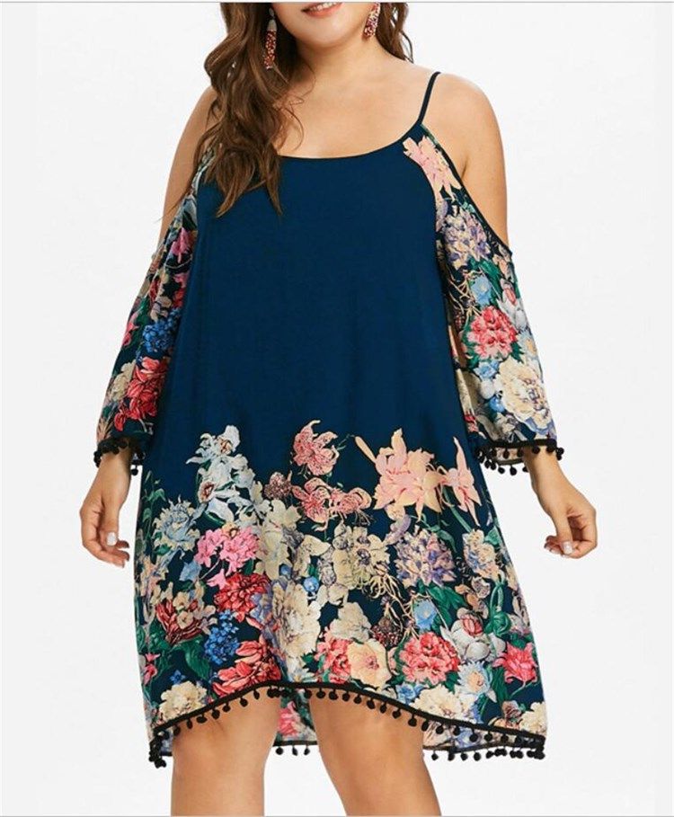 Plus Size Fyrkantig Hals Långärmad Tofs Casual Vanlig Klänning