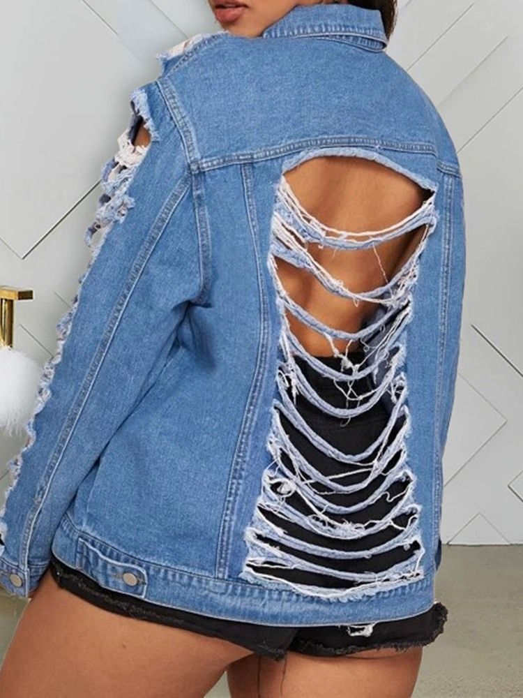 Plus Size Långärmad Lös Enkelknäppt Höstslagsjacka