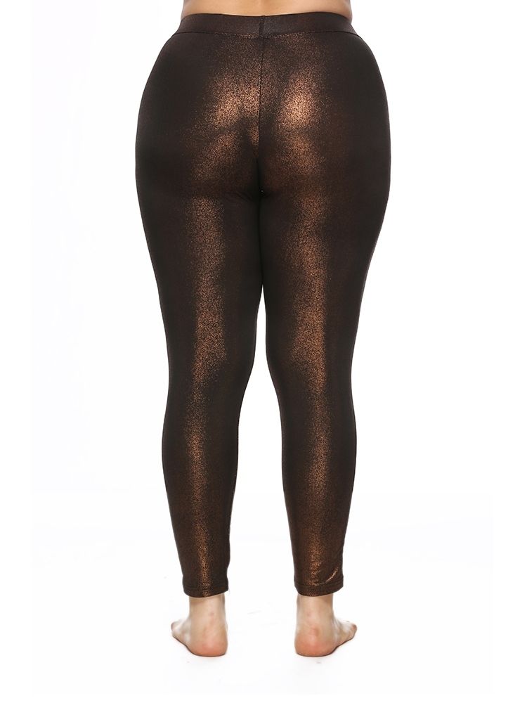 Plus Size Plain High Waist Leggings