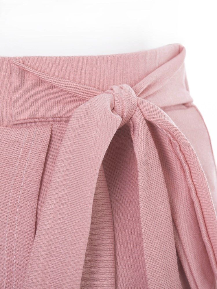 Plus Size Slät Bowknot Asymmetrisk Hög Midja Kjol