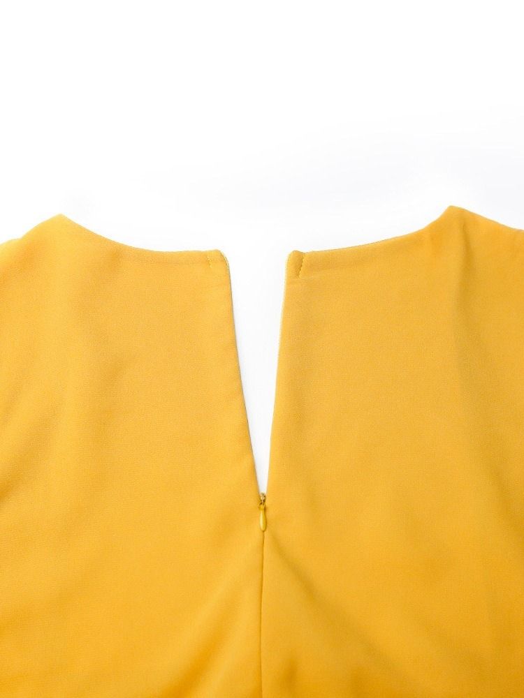 Rundhalsad Långärmad Golvlång Söt A-Linjeklänning Plus Size