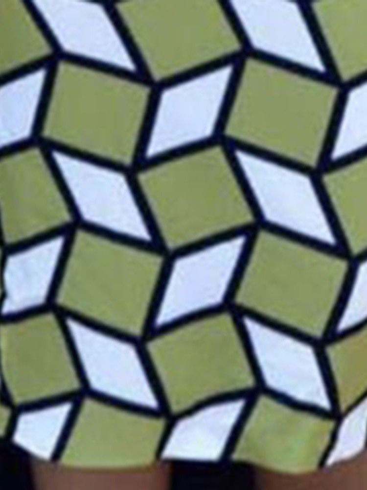 Rundhalsad Trekvartsärm Patchwork Plus Size Klänning