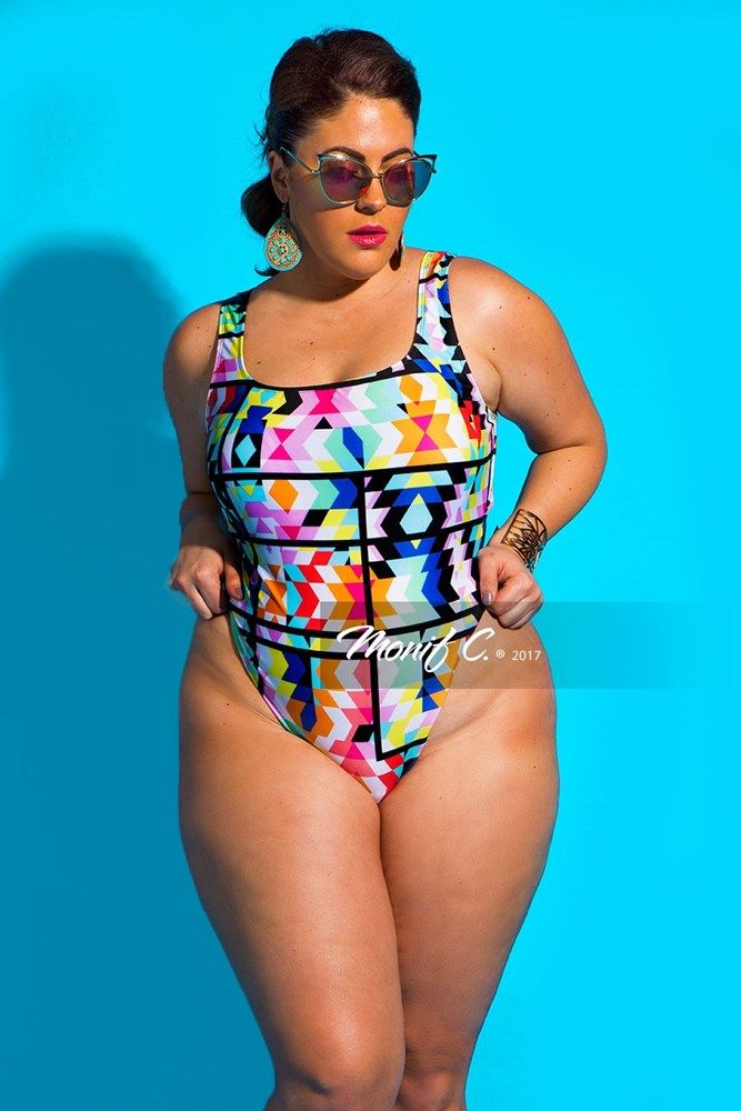 Spaghetti Strap Dashiki African Print Plus Size Badkläder