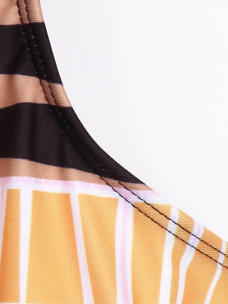Spaghetti Strap Dashiki African Print Plus Size Badkläder