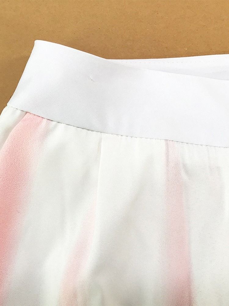 T-Shirt Modetryck Rund Hals Raka Kvinnors Tvådelade Set