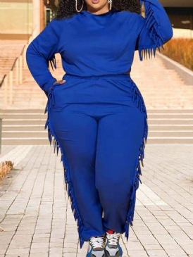 Tofsbyxor Vanlig Tröja Blyertsbyxor Tvådelade Set Dambyxor Set Plus Size