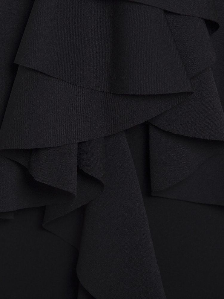 V-Ringad Volang Asymmetrisk Bodycon Klänning