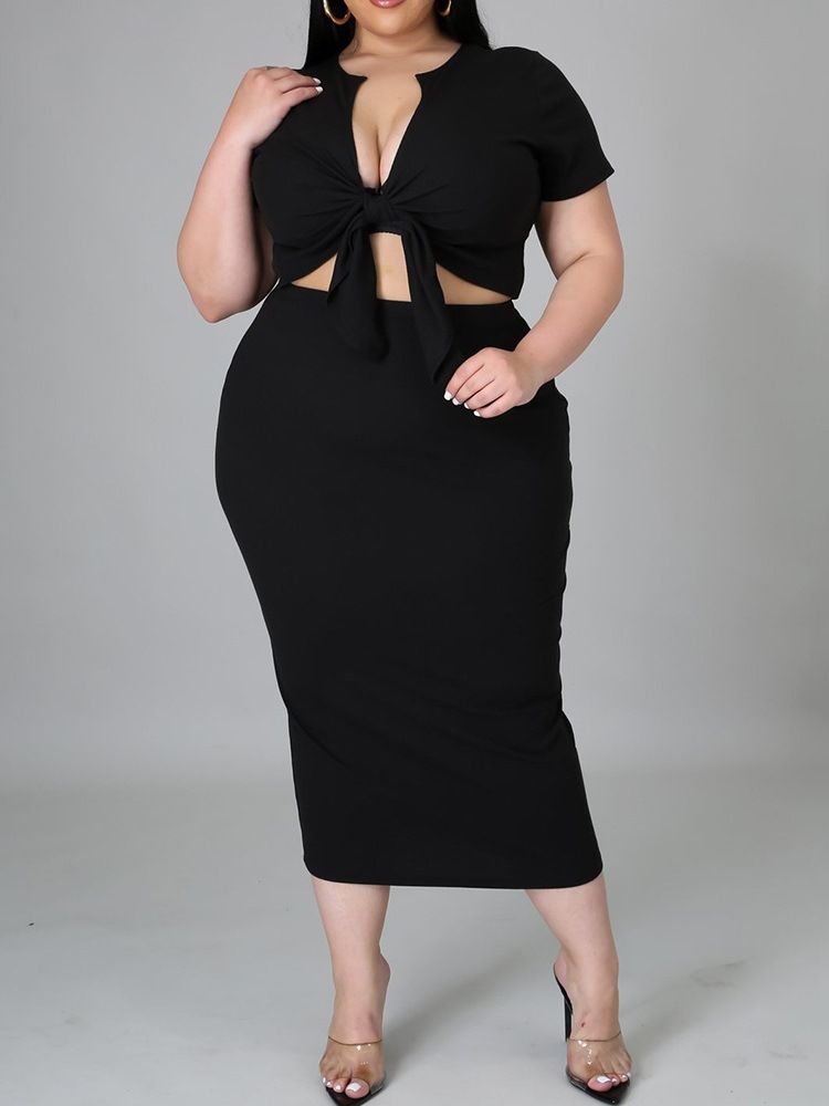 Western Kjol Enkel Bodycon Pullover I Två Delar