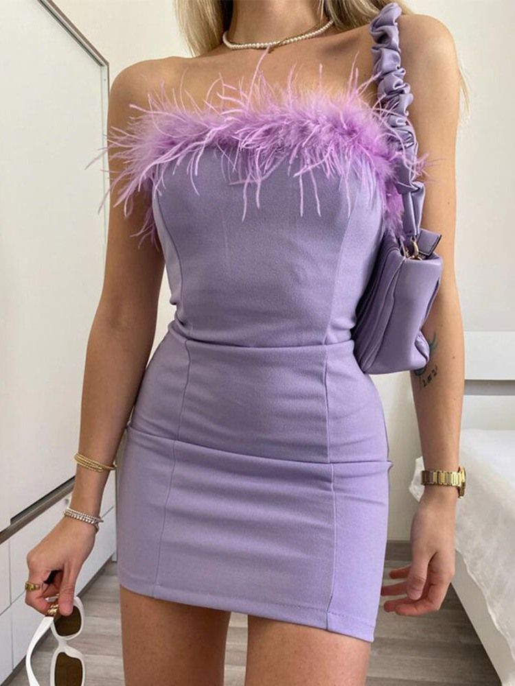Ärmlös Above Knee Off Shoulder Bodycon High Waist Bodycon Klänning