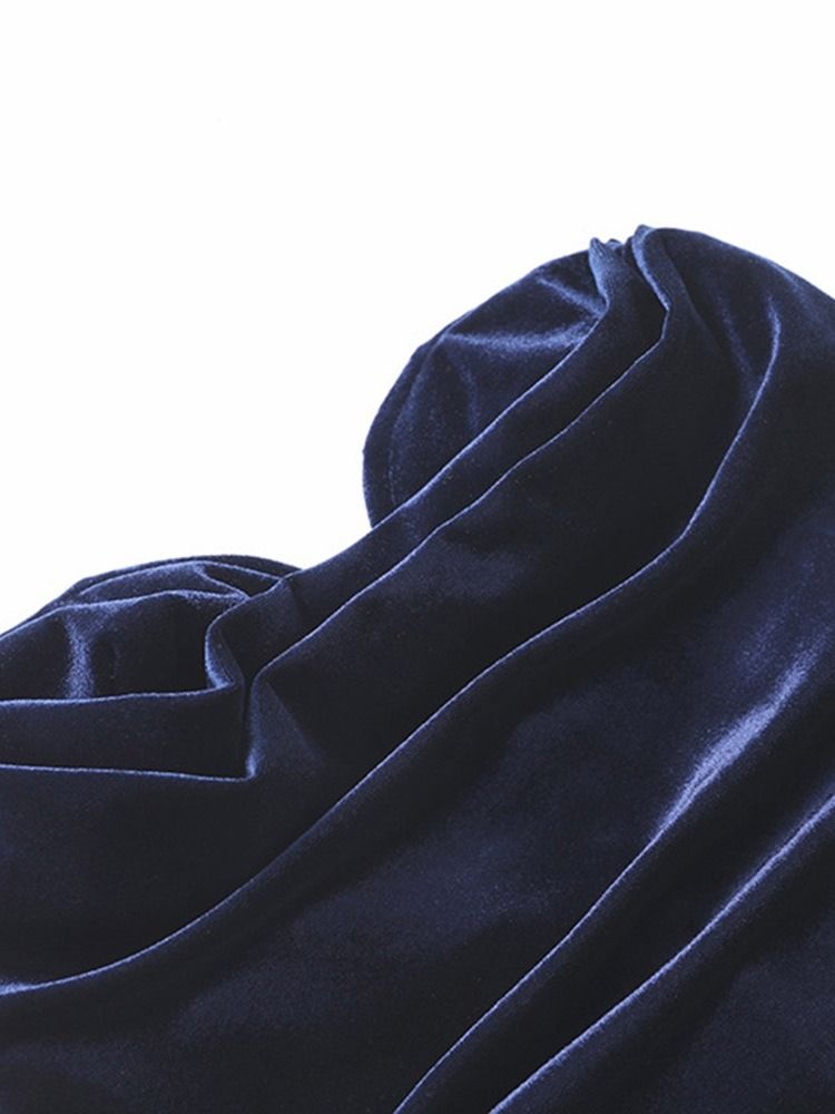 Ärmlös Ankellång Off Shoulder Bodycon Pullover Klänning