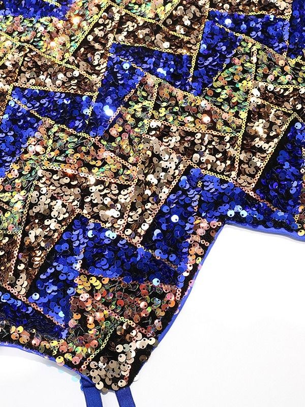 Ärmlös Patchwork Above Knee Bodycon Sommarklänning