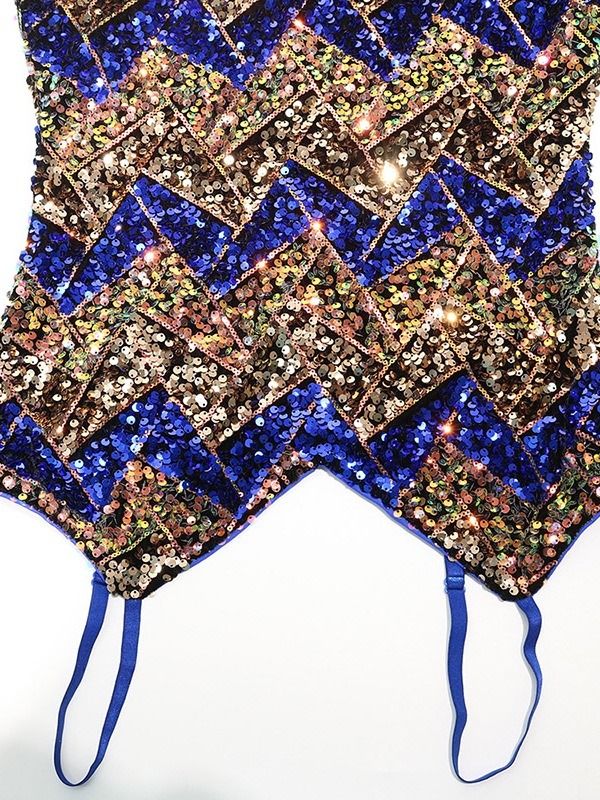 Ärmlös Patchwork Above Knee Bodycon Sommarklänning