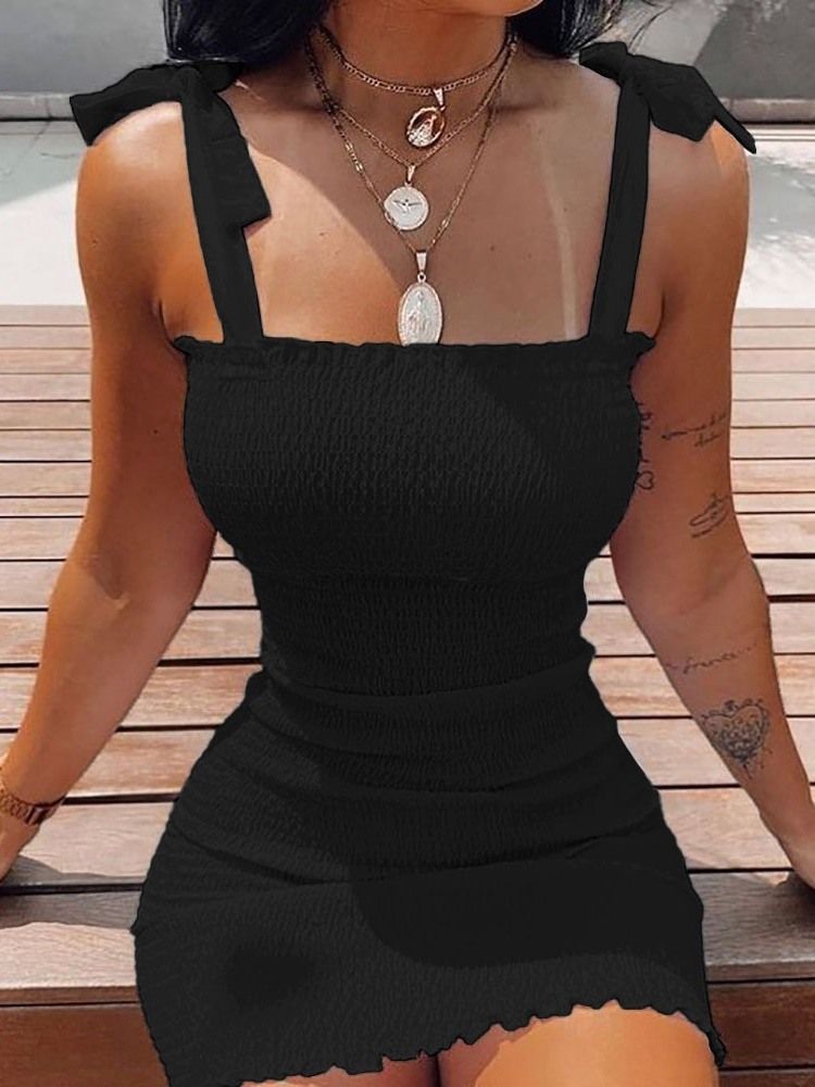 Ärmlös Västerländsk Bodycon-Klänning Med Snörning Ovanför Knä