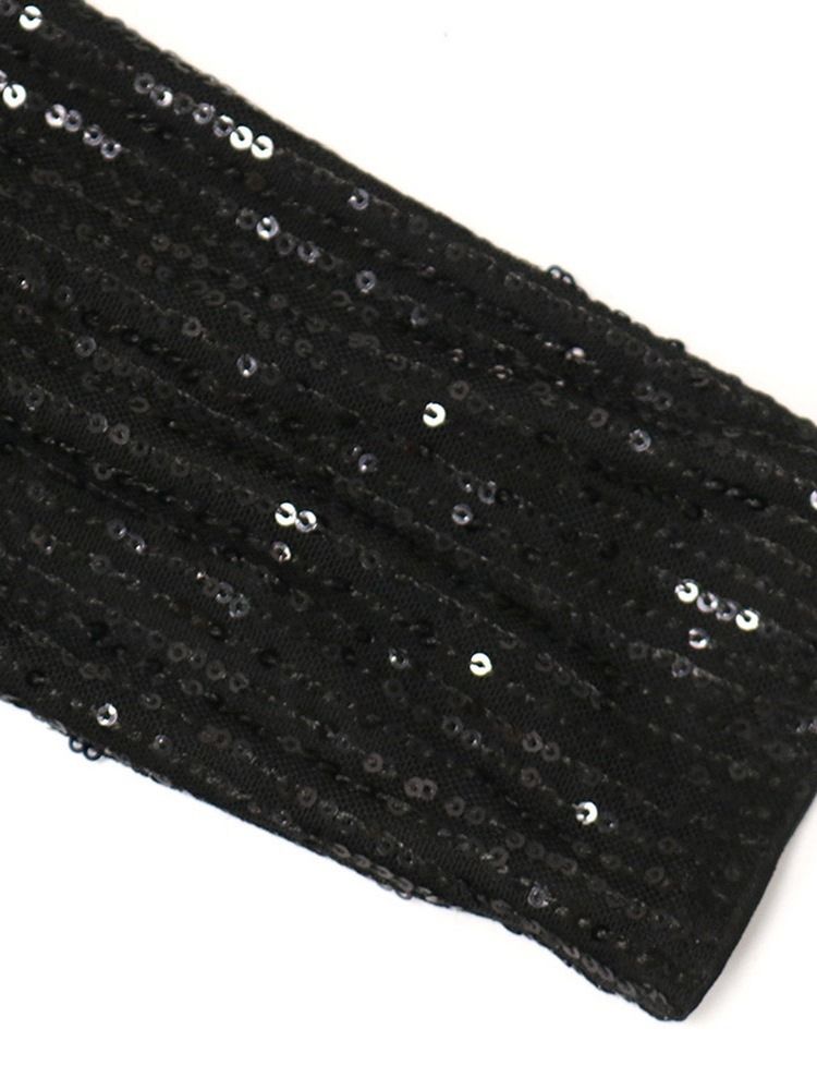 Ankellånga Paljetter Långärmad Pullover Vanlig Klänning