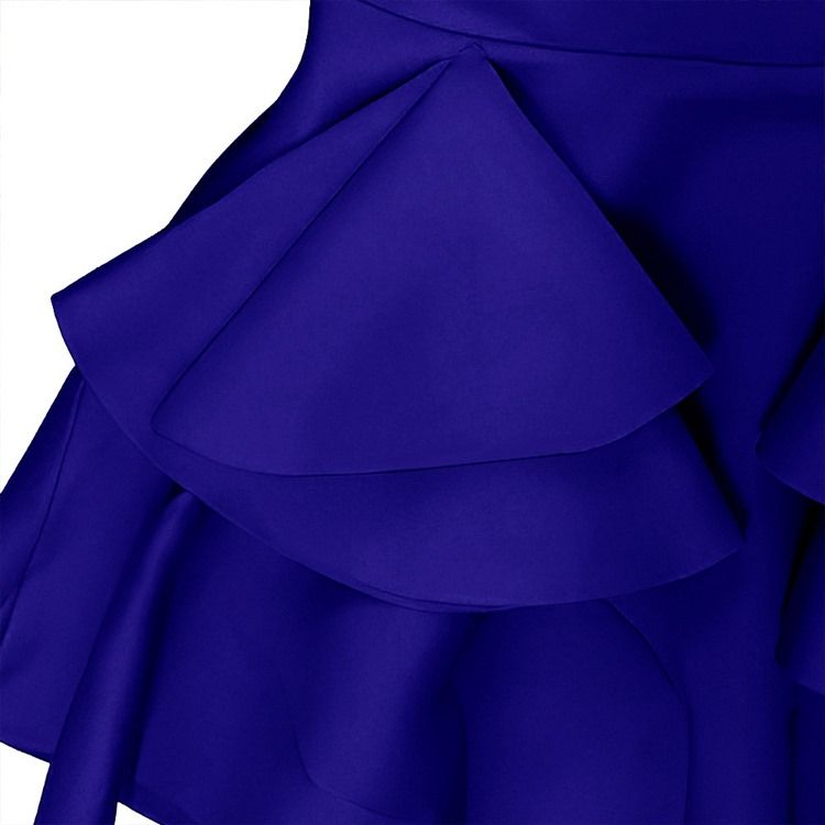 Falbala Mid-Calf Långärmad Sjöjungfru Hög Midja Plus Size Bodycon Klänning