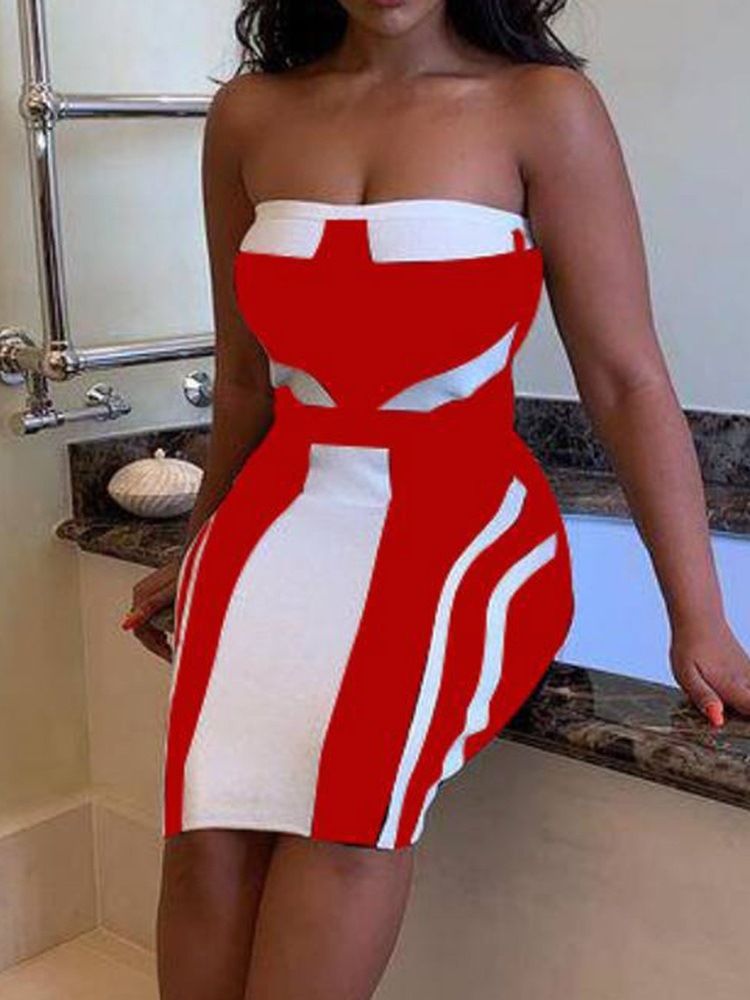 Knälång Ärmlös Pullover Bodycon Klänning