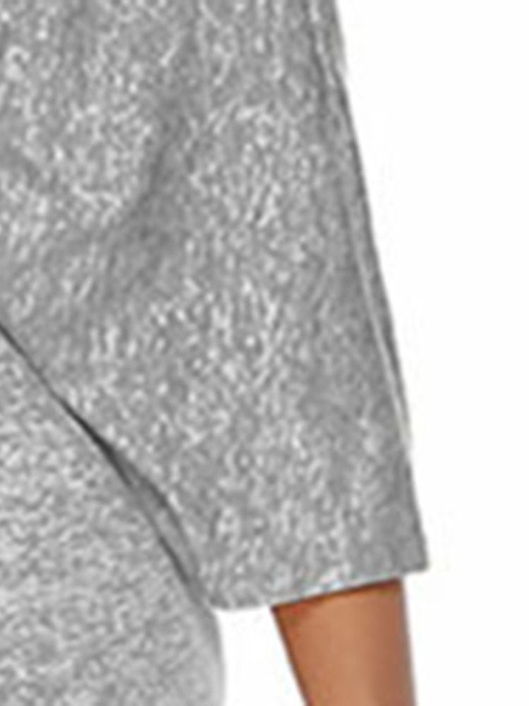 Knälång Veckad Halvärm Pullover Bodycon Klänning
